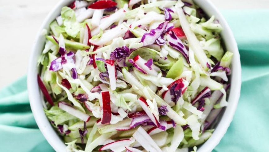 Cabbage, Radish, and Apple Cole Slaw