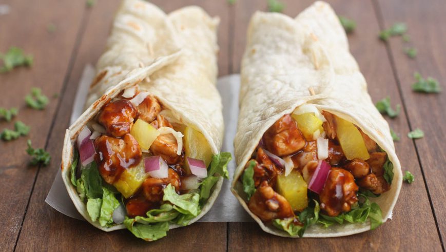 Hawaiian BBQ Chicken Wraps